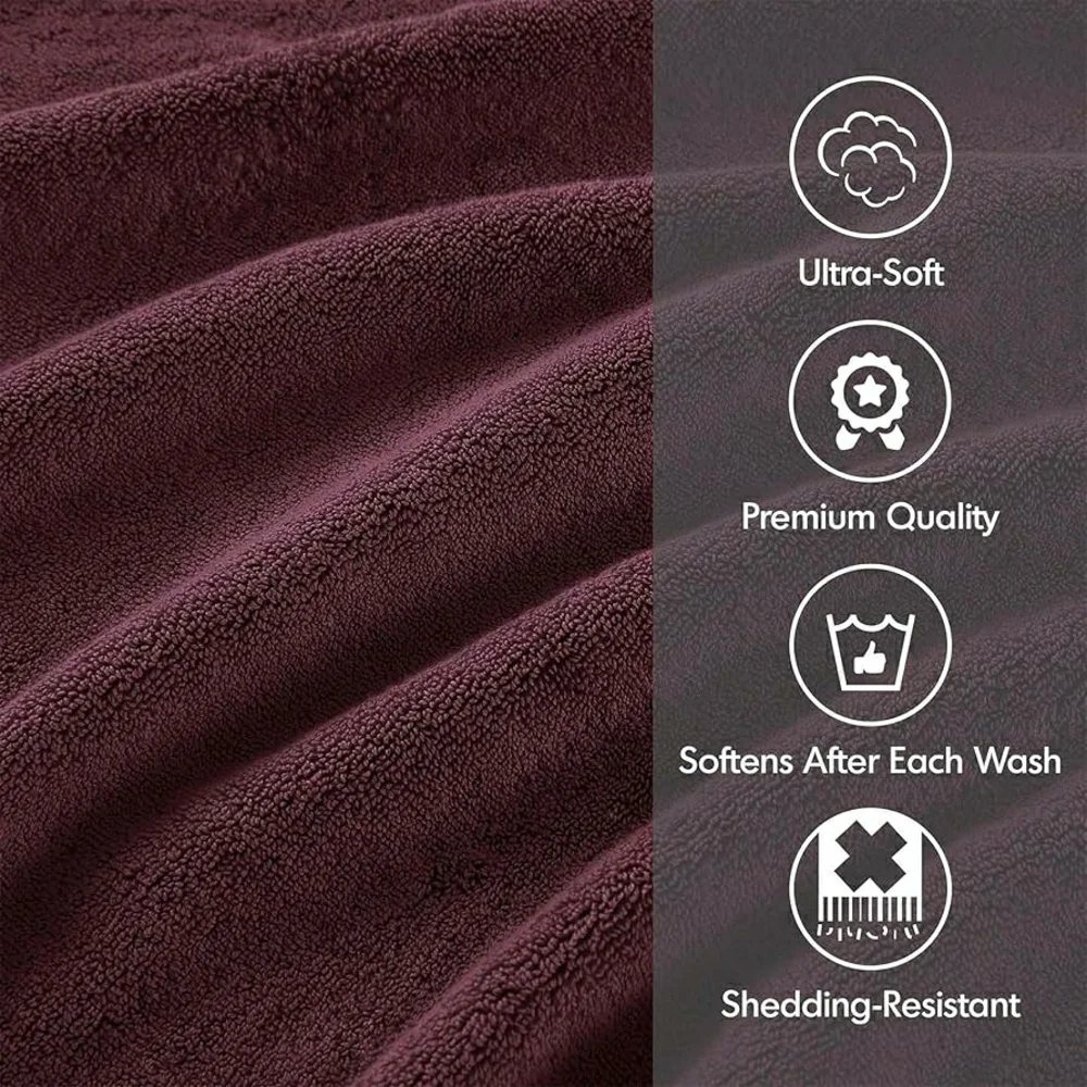Concierge Collection 18-piece 100% Ring-spun Cotton Towel Set Wine